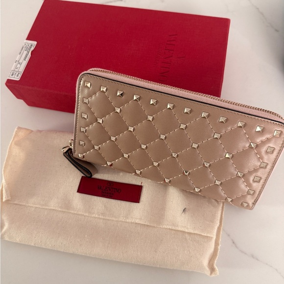 Valentino Handbags - New Valentino Nude Studded Women's Wallet